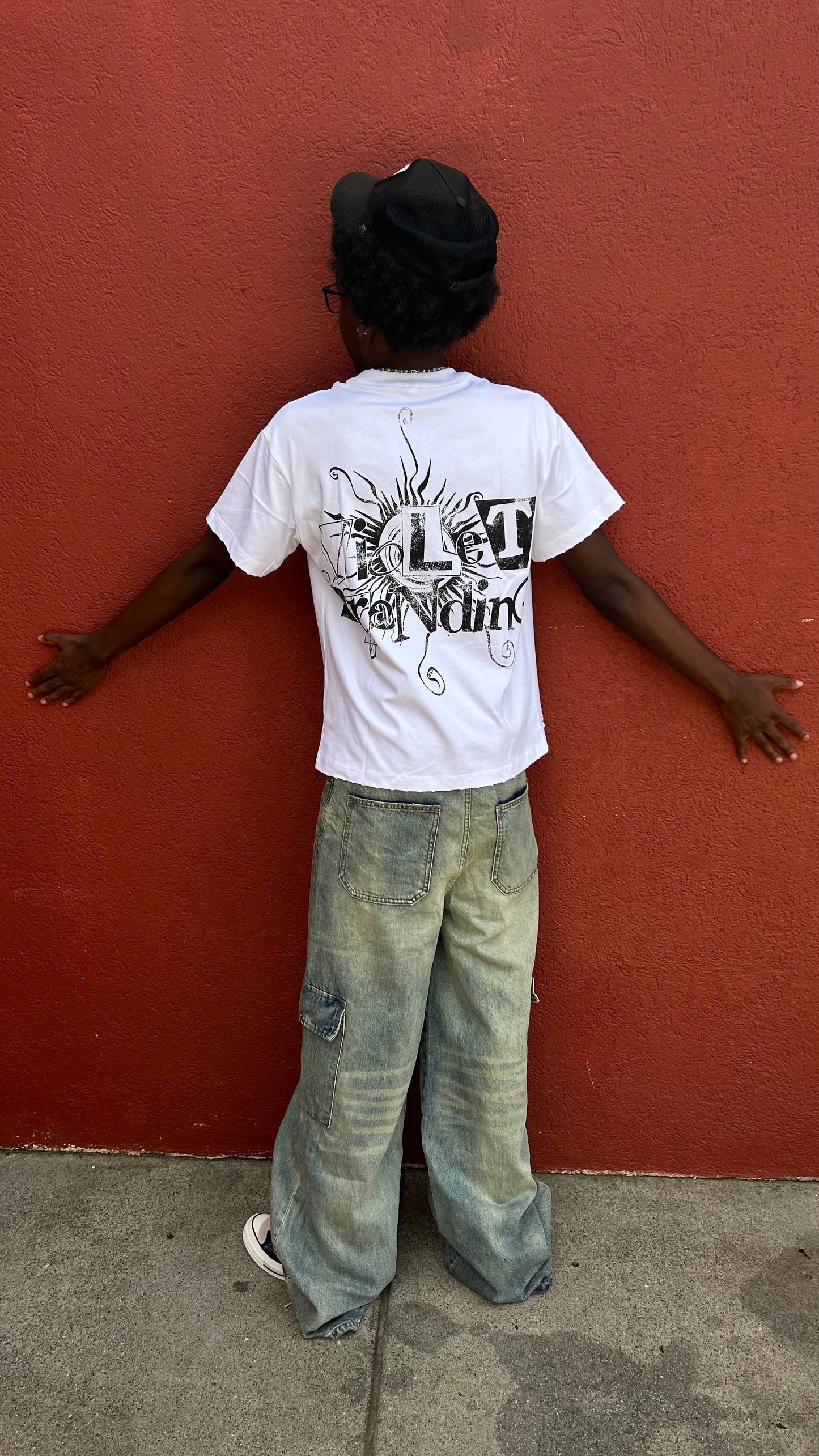 “KC Guitar” Distressed White Tee