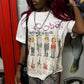 “KC Guitar” Distressed White Tee